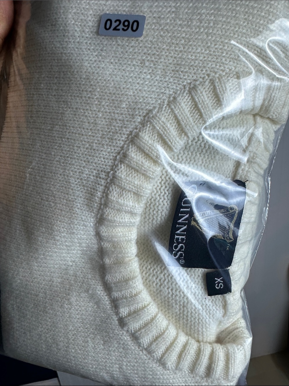 Guinness Crew Neck Knit Unisex Sweater in cream XS - Picture 10 of 10